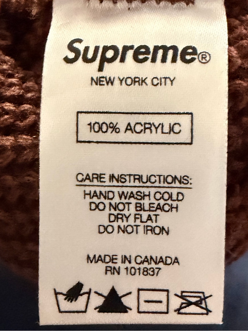 Supreme Bright Stripe Beanie Brown - Picture 3 of 3